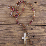 Bohemian Tassel Cross Necklace Women Gift