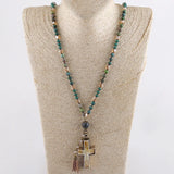 Bohemian Tassel Cross Necklace Women Gift