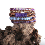 RH Women's Multicolor Crystal Natural Stones 5X Wrap Bracelets