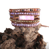 RH Women's Multicolor Crystal Natural Stones 5X Wrap Bracelets