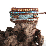 RH Women's Multicolor Crystal Natural Stones 5X Wrap Bracelets