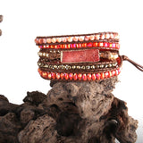 RH Women's Multicolor Crystal Natural Stones 5X Wrap Bracelets