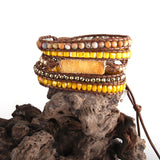 RH Women's Multicolor Crystal Natural Stones 5X Wrap Bracelets