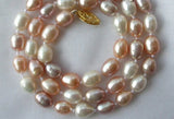 9mm Baroque Rice Pink Purple Freshwater Pearl Necklace