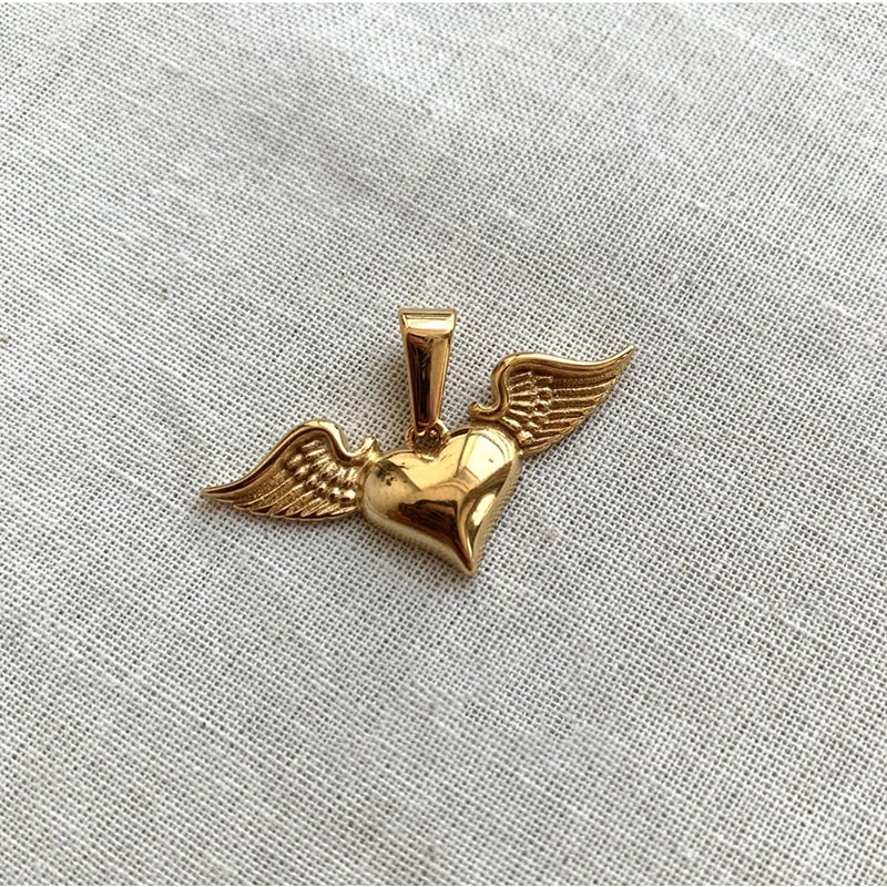 RHYSONG Angel Heart Charm Pendant Women Jewelry Making