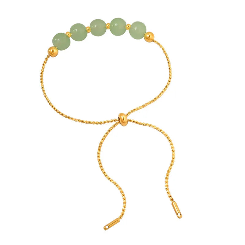 RHYSONG Stainless Steel 18K Plated PVD Women Adjustable Snake Chain Bracelet