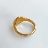 RHYSONG Stainless Steel 18K Plated Rings for Women Texture Carving