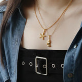 Retro Pendant Women's Stainless Steel Jewelry Conch Animal Star Angel Diy Charms
