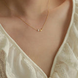 RHYSONG Dolphin Pendant Necklace Stainless Steel Chain Freshwater Pearl Charm
