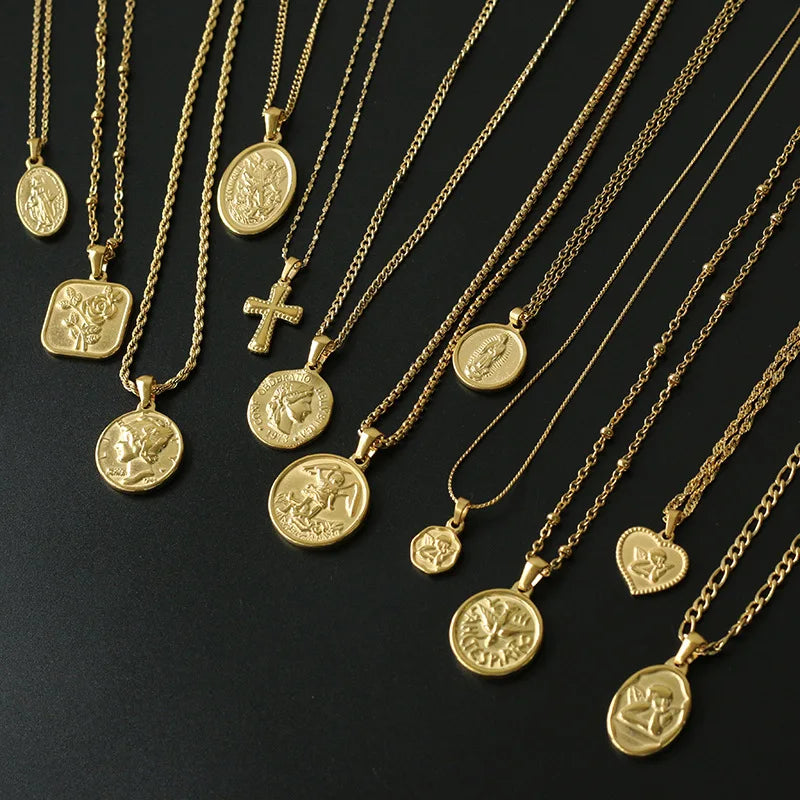 Vintage Stainless Steel Charm Pendant for Women Necklace Making