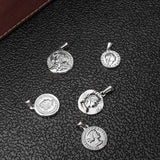 Vintage Portrait Coin Pendant Stainless Steel Charm