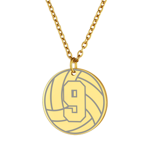 Volleyball Necklace Stainless Steel Pendant Chain Sport Fan Jewelry