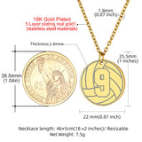 Volleyball Necklace Stainless Steel Pendant Chain Sport Fan Jewelry