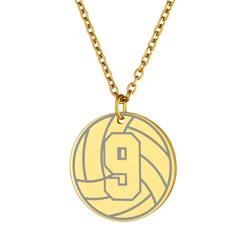 Volleyball Necklace Stainless Steel Pendant Chain Sport Fan Jewelry