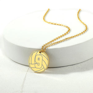 Volleyball Necklace Stainless Steel Pendant Chain Sport Fan Jewelry