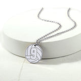 Volleyball Necklace Stainless Steel Pendant Chain Sport Fan Jewelry
