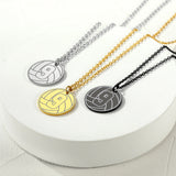 Volleyball Necklace Stainless Steel Pendant Chain Sport Fan Jewelry