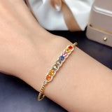 RICKI Natural Sapphire Bracelet 925 Silver Stone Bangle Women Wedding Jewelry