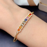 RICKI Natural Sapphire Bracelet 925 Silver Stone Bangle Women Wedding Jewelry
