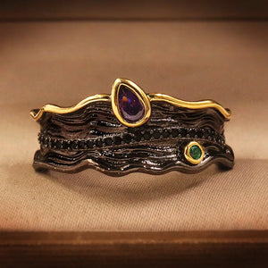 RICKI Vintage Italian Jewelry Exaggerated Wedding Rings for Women