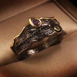 RICKI Vintage Italian Jewelry Exaggerated Wedding Rings for Women