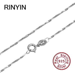 925 Silver Necklace 1mm 16-24 Inches Chain