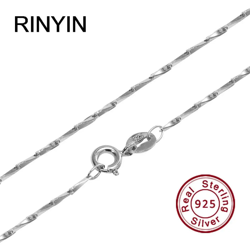 925 Silver Necklace 1mm 16-24 Inches Chain