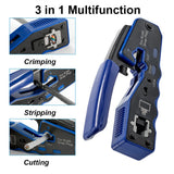 RJ45 Pass Through Crimping Tool for Cat6/5e/5 Stripping Cutting