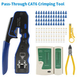 RJ45 Pass Through Crimping Tool for Cat6/5e/5 Stripping Cutting