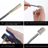 RJ45 Pass Through Crimping Tool for Cat6/5e/5 Stripping Cutting