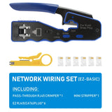 RJ45 Pass Through Crimping Tool for Cat6/5e/5 Stripping Cutting