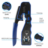 RJ45 Pass Through Crimping Tool for Cat6/5e/5 Stripping Cutting