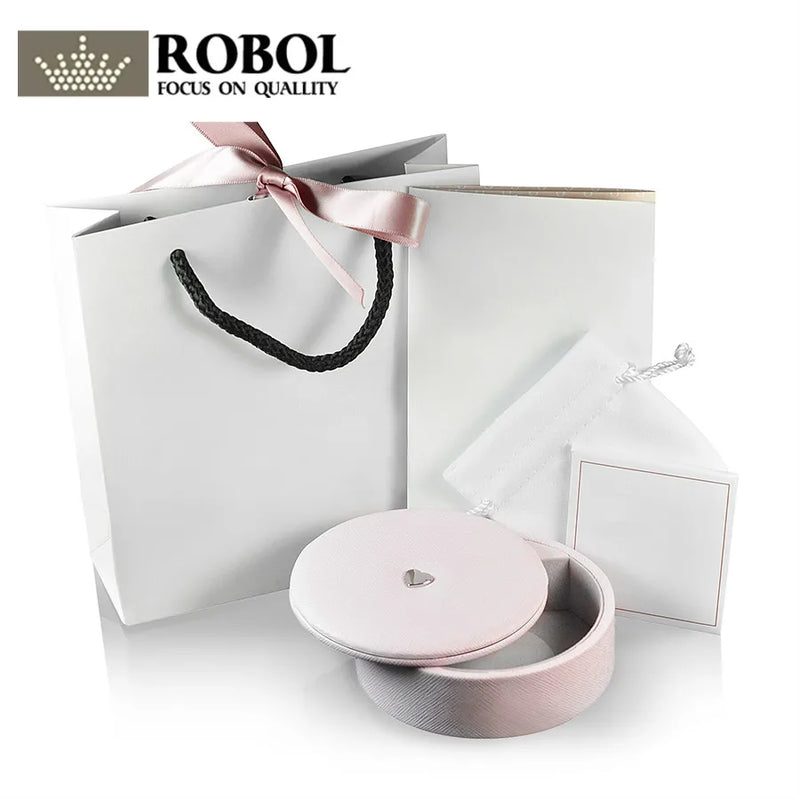Charm Pink Love Round Jewelry Rotary Box