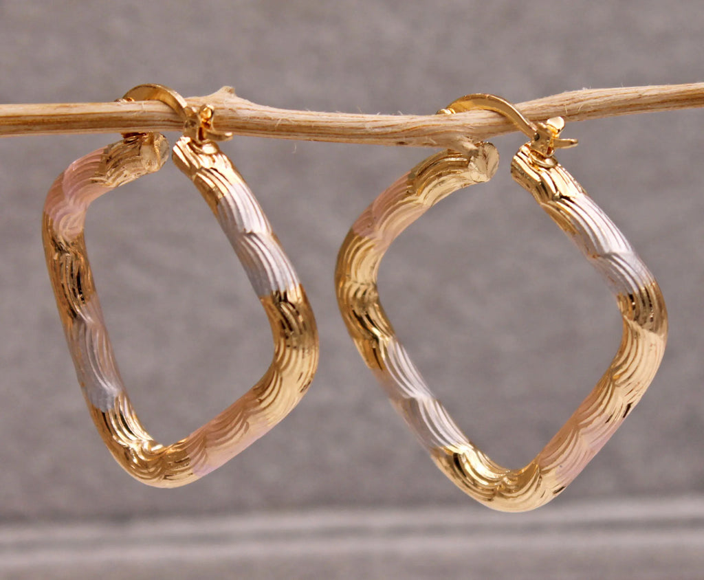 Pink Hoop Earrings Wedding Anniversary Gift
