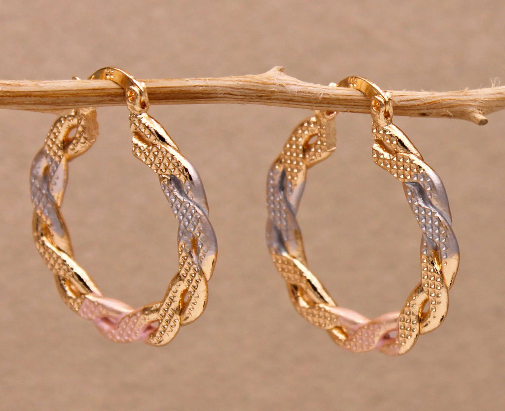 Pink Hoop Earrings Wedding Anniversary Gift