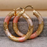 Pink Hoop Earrings Wedding Anniversary Gift