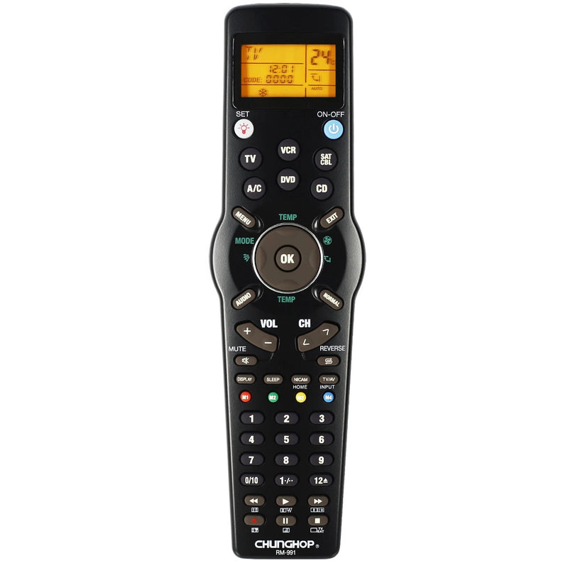 RM991 Universal Remote Control for TV/DVD, VCR, SAT/CABLE, A/C