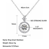 1CT Moissanite Pendant Necklace 925 Sterling Silver Sparkling Jewelry