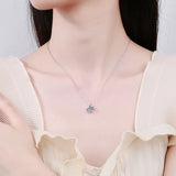 2CT Moissanite Pendant Necklace 925 Sterling Silver D Platinum Collares