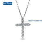5mm 5.5ct Cross Pendant Necklace D VVS1 Moissanite Diamond 925 Sterling Silver