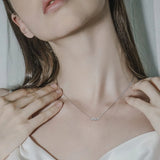 0.18CT Moissanite Dainty Choker Necklace 925 Sterling Silver Jewelry