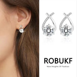 1CT D Moissanite Stud Earrings 925 Silver Women's Wedding Jewelry