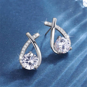 1CT D Moissanite Stud Earrings 925 Silver Women's Wedding Jewelry