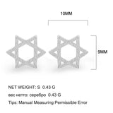 925 Silver David Star Stud Earrings Classic Style Unisex