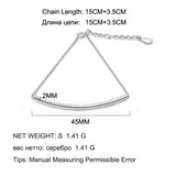 925 Sterling Silver Bracelet Women Square Pipe Fine Jewelry S925 Style 15+3.5cm