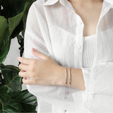 925 Sterling Silver Bracelet Women Square Pipe Fine Jewelry S925 Style 15+3.5cm