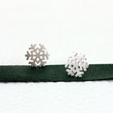 Silver Snowflake Stud Earrings Casual Classic Jewelry Gift