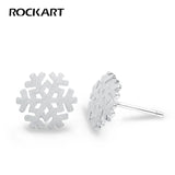 Silver Snowflake Stud Earrings Casual Classic Jewelry Gift