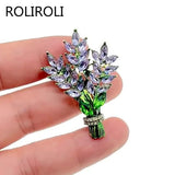 Brooches For Women 3 Colors Rhinestone Metal Pins