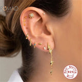 925 Silver Labret Stud Earrings Snake Star Moon Flower Zircon Piercing